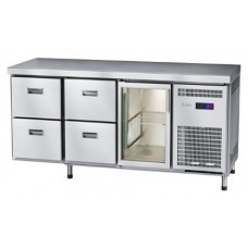 Стол холодильный Abat СХС-60-02 (1 дверь-стекло, 4 ящика, без борта)