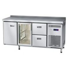 Стол холодильный Abat СХС-60-02 (2 ящика, 1 дверь-стекло, 1 дверь, борт)