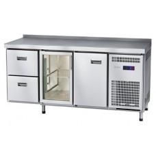 Стол холодильный Abat СХС-60-02 (1 дверь, 1 дверь-стекло, 2 ящика, борт)