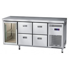Стол холодильный Abat СХС-70-02 (4 ящика, 1 дверь-стекло, без борта)