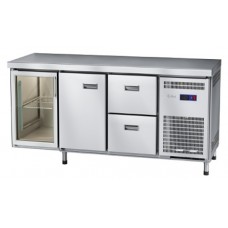 Стол холодильный Abat СХС-70-02 (2 ящика, 1 дверь, 1 дверь-стекло, без борта)