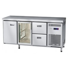 Стол холодильный Abat СХС-70-02 (2 ящика, 1 дверь-стекло, 1 дверь, без борта)