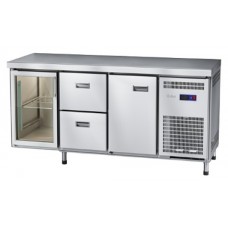 Стол холодильный Abat СХС-70-02 (1 дверь, 2 ящика, 1 дверь-стекло, без борта)