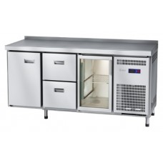 Стол холодильный Abat СХС-70-02 (1 дверь-стекло, 2 ящика, 1 дверь, борт)
