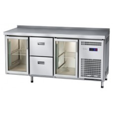 Стол холодильный Abat СХС-60-02 (1 дверь-стекло, 2 ящика, 1 дверь-стекло, борт)