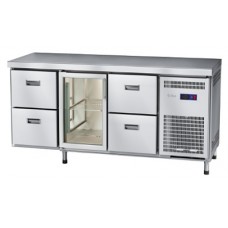 Стол холодильный Abat СХС-60-02 (2 ящика, 1 дверь-стекло, 2 ящика, без борта)