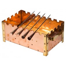 Мангал настольный P.L. Proff Cuisine SG-73136 26х17х12 см с медным покрытием, 4 шампура