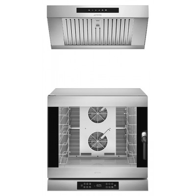 Печь конвекционная с вытяжным зонтом SMEG ALFA625E1HDS+ K4610X