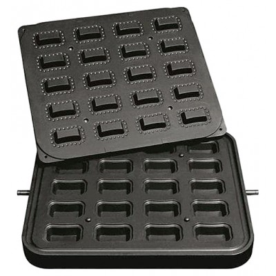 Форма для тарталетницы Kocateq DHTartmatic Plate 22 (прямоугольные, верхний 65х42 мм, нижний 46х24 мм, 20 шт.)