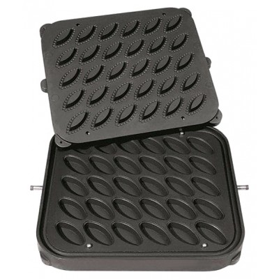 Форма для тарталетницы Kocateq DHTartmatic Plate 15 (овальные, верхний 67х34 мм, нижний 52х20мм, 30 шт.)