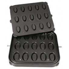 Форма для тарталетницы Kocateq DHTartmatic Plate 16 (овальные, верхний 79х52 мм, нижний 59х35 мм, 15 шт.)