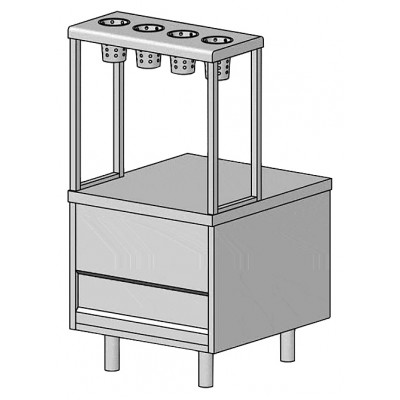 Прилавок для столовых приборов ЦМИ Волга ПСП (630х700х1240 мм)