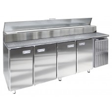 Стол холодильный для пиццы Finist СХСпцг-700-4 (боковой холодильный агрегат) и гранитной столешницей