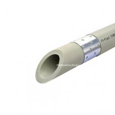 Труба полипропиленовая армированная алюминием FV-Plast STABI - 63×9,3 (PN20, штанга 4м, цв.серый)