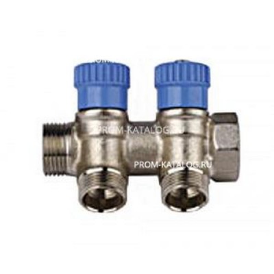 Коллектор с вентилями (вход 3/4" выходы 1/2") для трубопровода GENERAL FITTINGS 51046-3/4-1/2-CT2