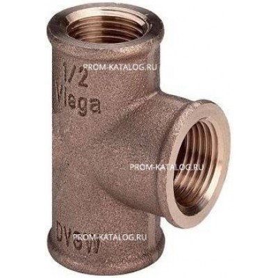 Тройник редукционный Viega 3130 - 3/4" x 1/2" x 3/4" (резьбовой, бронза без покрытия)