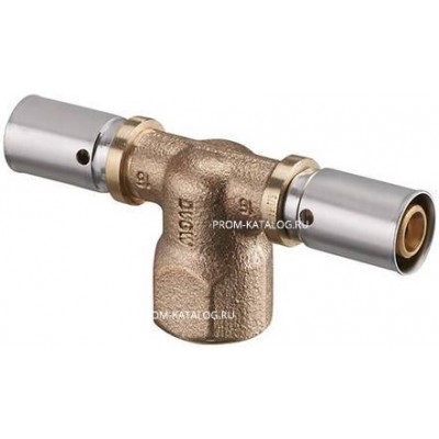 Тройник с переходом на внутреннюю резьбу Oventrop Cofit P - 26x3.0 x 1/2" (прессовой, бронза)