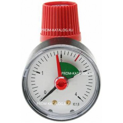 Клапан предохранительный STOUT - 1/2", сброс 3/4" (ВР/ВР, Tmax 110°C, Рн 2.5 бар, с манометром)