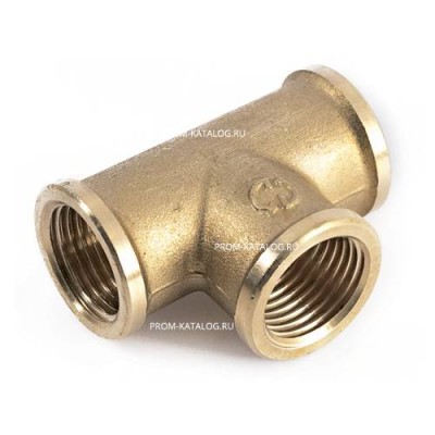 Тройник латунный резьбовой равнопроходный STOUT (ВР) - 1/4"