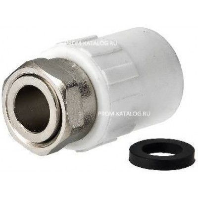 Переход на накидную гайку Fusitek - 20 x 3/4" (для полипропиленовых труб, цвет белый)