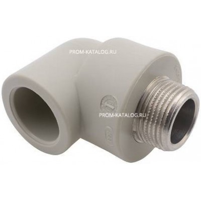 Переход на наружную резьбу угловой FV-Plast - 20 x 1/2" (для полипропиленовых труб, цвет серый)