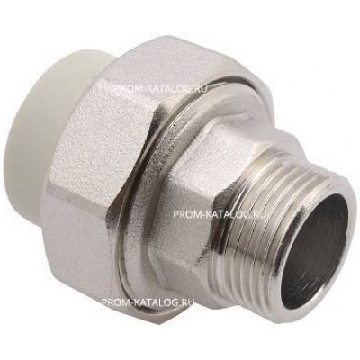 Переход на наружную резьбу разъемный FV-Plast - 20 x 1/2" (для полипропиленовых труб, цвет серый)