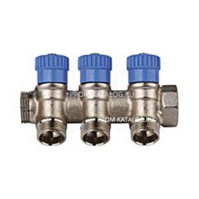 Коллектор с вентилями (вход 3/4" выходы 1/2") для трубопровода GENERAL FITTINGS 51046-3/4-1/2-CT3
