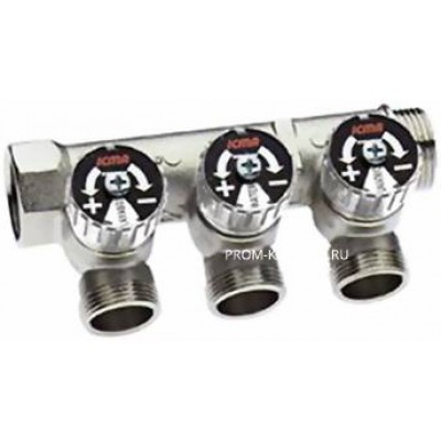 Коллектор регулирующий проходной ICMA 228 - 3/4" (НР/ВР) на 3 контура 24x1.5