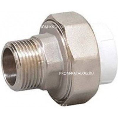 Переход на наружную резьбу разъемный Fusitek - 20 x 1/2" (для полипропиленовых труб, цвет белый)