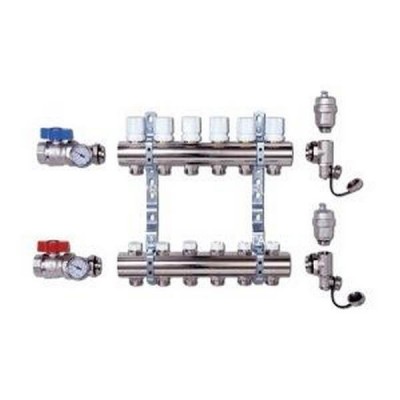 Коллектор регулируемый CD 468M/4 (1""x3/4 EK 2 шт.) для теплых полов Luxor 15552704MN