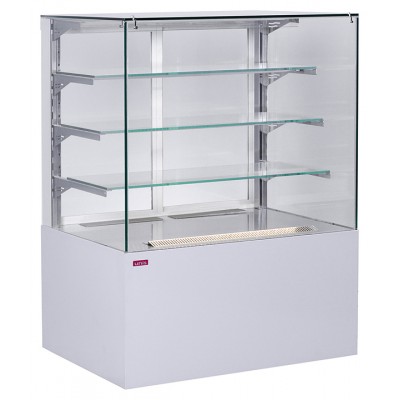 Витрина кондитерская UNIS Cube II Transparent 1000 жемчужно-белая