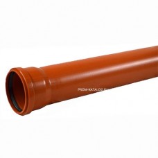 Труба для наружной канализации СИНИКОН НПВХ - D250x6.2 мм, длина 3000 мм (цвет оранжевый)