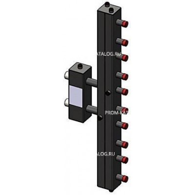 Коллектор с гидравлическим разделителем вертикальный ZOTA - 1"1/4 на 5 контуров 1" (до 70 кВт)