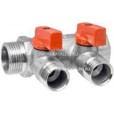 Коллектор с отсекающими кранами AQUALINK 2 выхода х3/4" х1/2" наружняя резьба ИС.071071