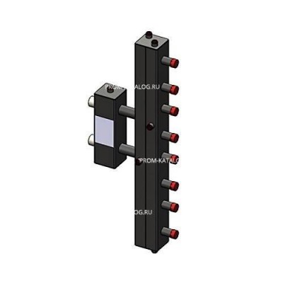 Коллектор с гидравлическим разделителем вертикальный ZOTA - 1"1/4 на 4 контура 1" (до 70 кВт)