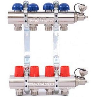 Коллекторная группа 1х3/4, 4 выхода, с регулировочными и термостатическими вентилями Uni-Fitt 441E4304