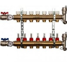 Распределительный коллектор из латуни с расходомерами 7 вых. STOUT SMB 0473 000007