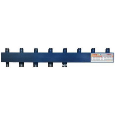 Коллектор котельной разводки WARME WKS122 - 1"1/2 на 4+1 контур 1"1/2 (до 122 кВт, черная сталь)