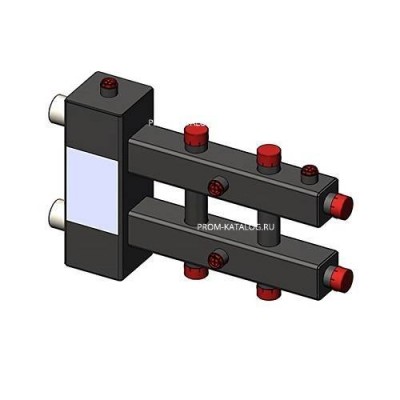 Коллектор с гидравлическим разделителем горизонтальный ZOTA - 1"1/4 на 3 контура 1" (до 70 кВт)