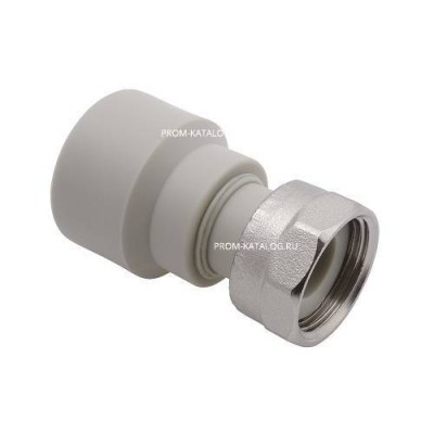 Переход на накидную гайку FV-Plast - 20 x 1/2" (для полипроп.труб, внутренняя пайка, цвет серый)