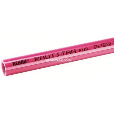Труба из сшитого полиэтилена REHAU RAUTITAN pink - 40x5.5 (PE-Xa/EVOH, PN10, Tmax 90°C, штанга 6 м.)