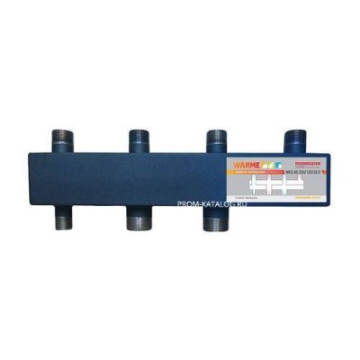 Коллектор котельной разводки WARME WKS122 - 1"1/2 на 2 контура 1"1/2 (до 122 кВт, черная сталь)