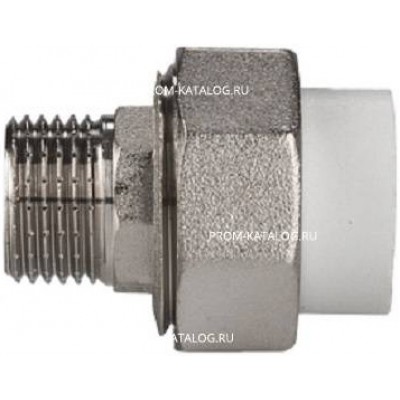 Переход на наружную резьбу разъемный KALDE ECO - 25 x 3/4" (для полипропиленовых труб, цвет белый)