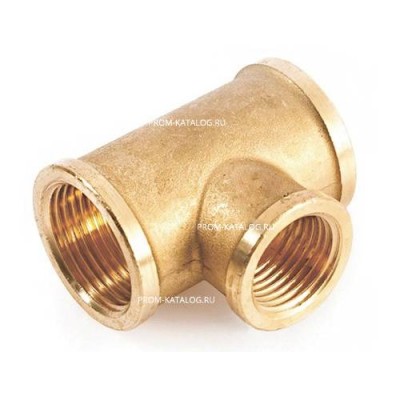 Тройник латунный резьбовой переходной STOUT (ВР) - 1" x 1/2" x 1"