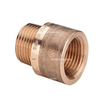 Удлинитель резьбовой Viega 3525 - 1/2" длина 15 мм (НР/ВР, бронза без покрытия)