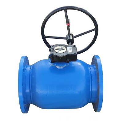 Кран стальной шаровой DN 250/200 PN 16 фланцевый, 530мм, с редуктором, PR