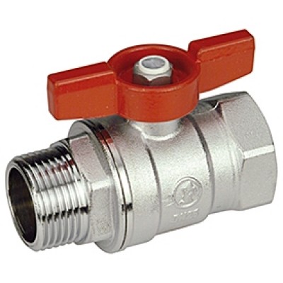 Кран шаровой Giacomini R254D - 3/4 (ВР/НР, PN42, Tmax 185°C, ручка-бабочка красная)