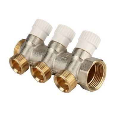 Коллектор регулирующий проходной STOUT SMB 6851 - 1 (НР/ВР) на 3 контура 3/4EK (евроконус)
