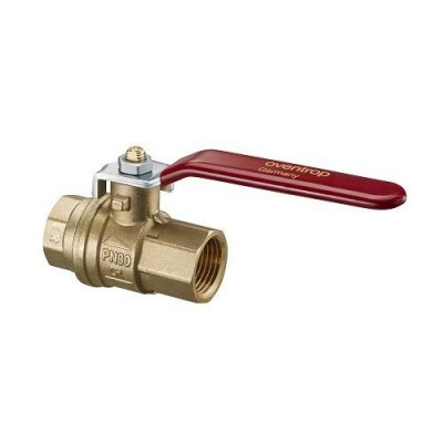 Кран шаровой полнопроходный Oventrop EZB - 1/2 (ВР/ВР, PN30, Tmax 120°C, ручка-рычаг красная)