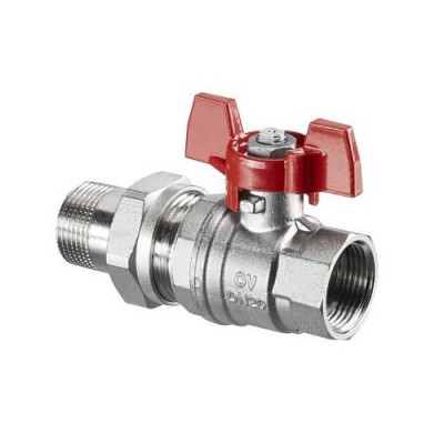 Кран шаровой полнопроходной Oventrop Optibal - 1/2 (ВР/НР-американка, PN16, t100°C, ручка-бабочка)